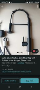 Matt black kitchen mixer tap