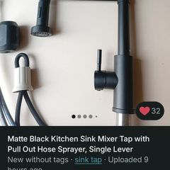 Matt black kitchen mixer tap