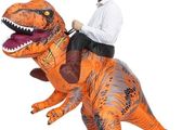 Inflatable Dinosaur Costume for Adult Blow up Ride-on T-rex Costume Funny Halloween Party Costume Dinosaur Party Fancy Dress up Suit