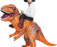 Inflatable Dinosaur Costume for Adult Blow up Ride-on T-rex Costume Funny Halloween Party Costume Dinosaur Party Fancy Dress up Suit