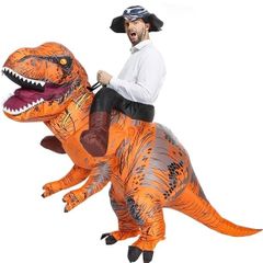 Inflatable Dinosaur Costume for Adult Blow up Ride-on T-rex Costume Funny Halloween Party Costume Dinosaur Party Fancy Dress up Suit