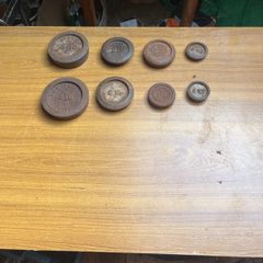 8 old scales weighs