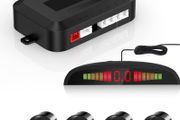 Car Auto Vehicle Reverse Backup System with 4 Parking Sensors Distance Detection Radar + LED Distance Display + Sound Warning - Black (FREE POSTAGE)