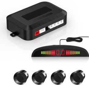 Car Auto Vehicle Reverse Backup System with 4 Parking Sensors Distance Detection Radar + LED Distance Display + Sound Warning - Black (FREE POSTAGE)