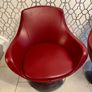 Pair of vintage red swivel egg chairs Image 4