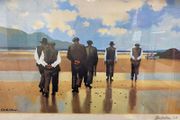 John Skelton Men of Aran print  signed on the mount 1978