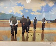 John Skelton Men of Aran print  signed on the mount 1978