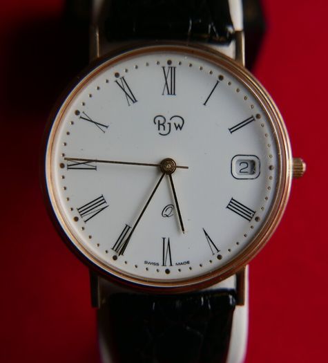 Rjw 9ct Gold 375 Cased Mens Swiss Made Wristwatch (works Perfectly)