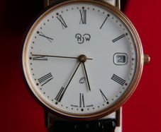 Rjw 9ct Gold 375 Cased Mens Swiss Made Wristwatch (works Perfectly)