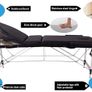 Portable Massage Bed Table - 3-Section Aluminum Foldable Beauty Couch for Reiki Therapy Treatment Salon Healing - Metal Headrest Support/with Carry Bag (FREE POSTAGE) Image 6