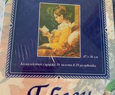 Cross stitch set -Brand new: Lady with a book 47x36 cm
