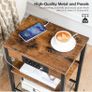 2 Bedside Tables, Side Table with Charging Station Image 3