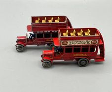 Vintage Matchbox Bus Type B x 2 - Lesney Models of Yesteryear No 2 Diecast c1955
