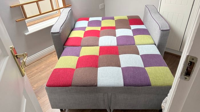 Patchwork sofa bed - multi-coloured