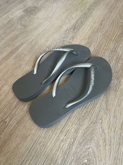 Silver slim Havaianas uk1-2