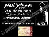 Neil Young Slane Castle 1993 concert poster with ticket reproduction print