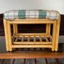 Sturdy Versatile Rattan and Bamboo Low Stool Footstool VGC Image 3