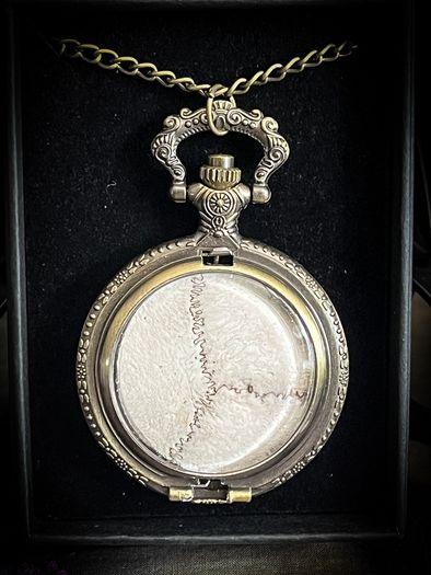 1 Deer Skull Sutures Macabre Partial Skull Bone Pocket Watch on Long Brass Chain