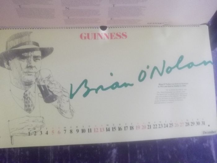 a 1981 guinness calendar  with lots of poets