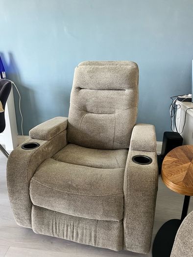 Pair of reclining and rocking armchairs