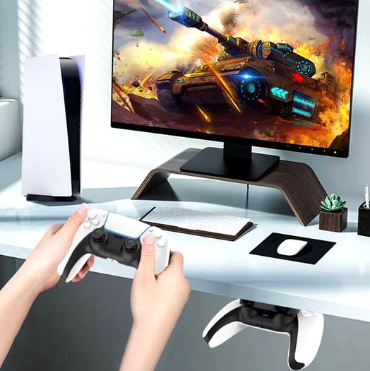 Hanging Storage Rack for PS5/PS4 Acrylic Controller Under Table Game Controller Holder Handle Bracket Stand for Sony Dualsense - New!