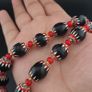 Antique Venetian Style Black Chevrons & Venetian WhiteHeart Beads Necklace Image 3