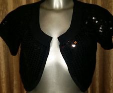 BNWT Black sequin Vero Moda Bonita Bolero size L UK14/16 EU42/44 Postage included