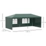 6 x 3M Party Tent Gazebo - Side Panels & Windows - Outdoor Canopy - Green Image 2