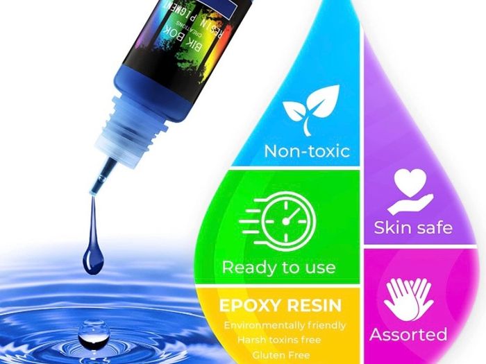 16 Highly Concentrated Resin Pigment Liquid Dye by Bik Bok Creations - 16 Epoxy Colours Lightfast Intense and Inter-mixable, Perfect for Jewellery Making and Other DIY Arts and Crafts (FREE POSTAGE)
