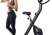 Exercise Bike, Foldable Fitness Bike with LCD Display and 8-Level Adjustable Resistance, 265LBS Max Load for Home Trainer Use