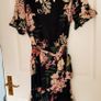 Quiz Black Floral Dress - Size 10 Image 5