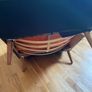 Pair of Black Leather Mid Century Armchairs Image 10