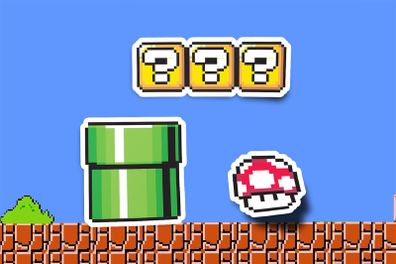 Mario Retro Sprite Glossy Stickers (Pack of 3)