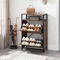 Vintage Shoe Cabinet with 2 Flaps Dustproof