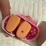 Vintage Troll Doll Polka Dot Dress Pink Hair approx. 10 cm. Please see photos Image 5