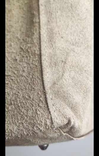 Reversible Genuine Pebbled Leather & Suede Tote / Sack Bag