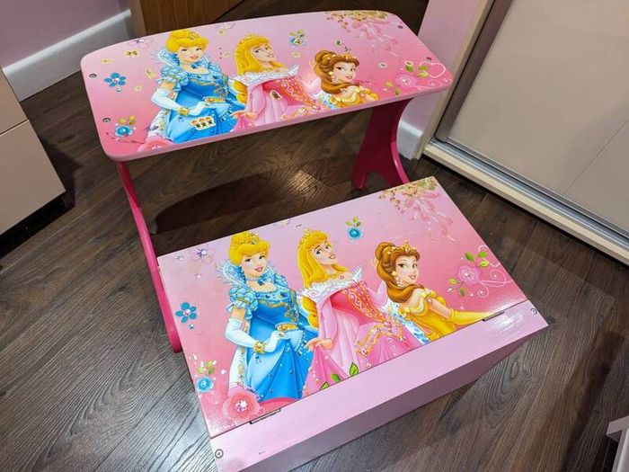 Disney princess bench/desk with storage.