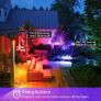 LED Floodlight Outdoor 50W, Colour Changing Flood Lights with Remote Control, Timing, 4 Modes, IP66 Waterproof, UK 3-Plug (FREE SHIPPING) Image 5