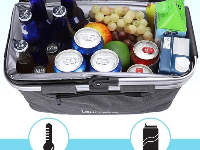 22L Cooler Bag,Insulated Picnic Basket,Isothermal Lunch Bag ,Collapsible Cooler Bag,Shopping Baskets for Camping/Outdoor Activities/Family Travel/BBQ/Shopping (FREE POSTAGE)