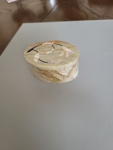 Trinket box carved stone