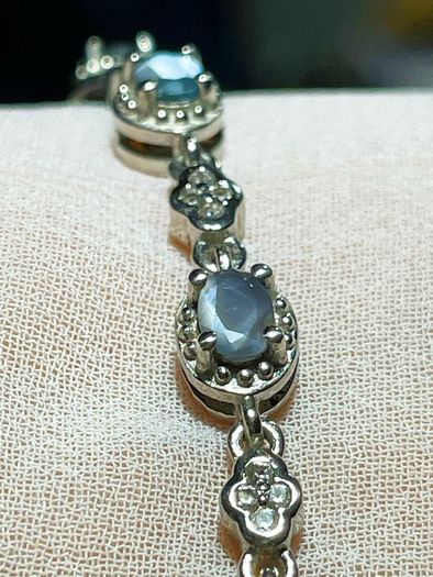Sterling silver 925 bracelet with natural Alexandrite and Zircon