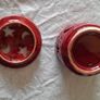 small bowl with lid - red with star/moon cut-outs Image 3
