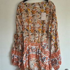 Small, Brand New Free People Boho Mini Dress with Pockets