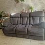 Recliner 3 Seater Sofa Soft Fabric Grey Image 2