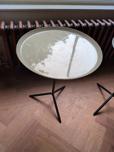 pair of enamel small side tables