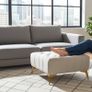 Chester Lux Coffee Table / Long Footstoll in Beige Velvet with Gold Legs 120x60cm Image 5