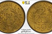 Tunisia 1945 2 Francs PCGS MS64