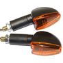 Long Stem Bulb Motorcycle Indicators - Black/amber Lens Image 3