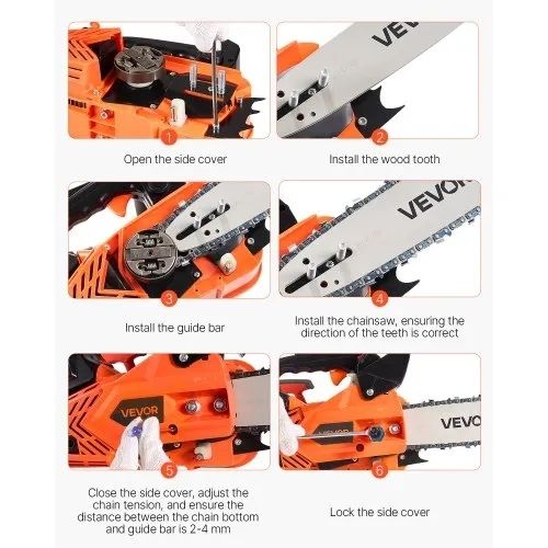25 cc Gas Chainsaw, 12 inch Gas Powered Chainsaw, 1.02 HP Power Chain Saw with Non-Slip Handle, Gas-Powered Chainsaws with Dual Fuel Tanks