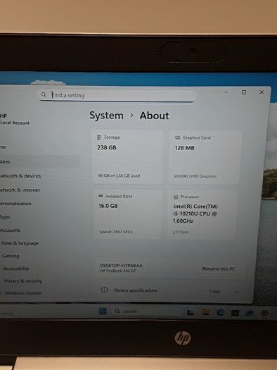 Hp Probook 430 G7 | Intel Core I5-10210u | 16gb Ram | 256gb Ssd | 13.3" Laptop